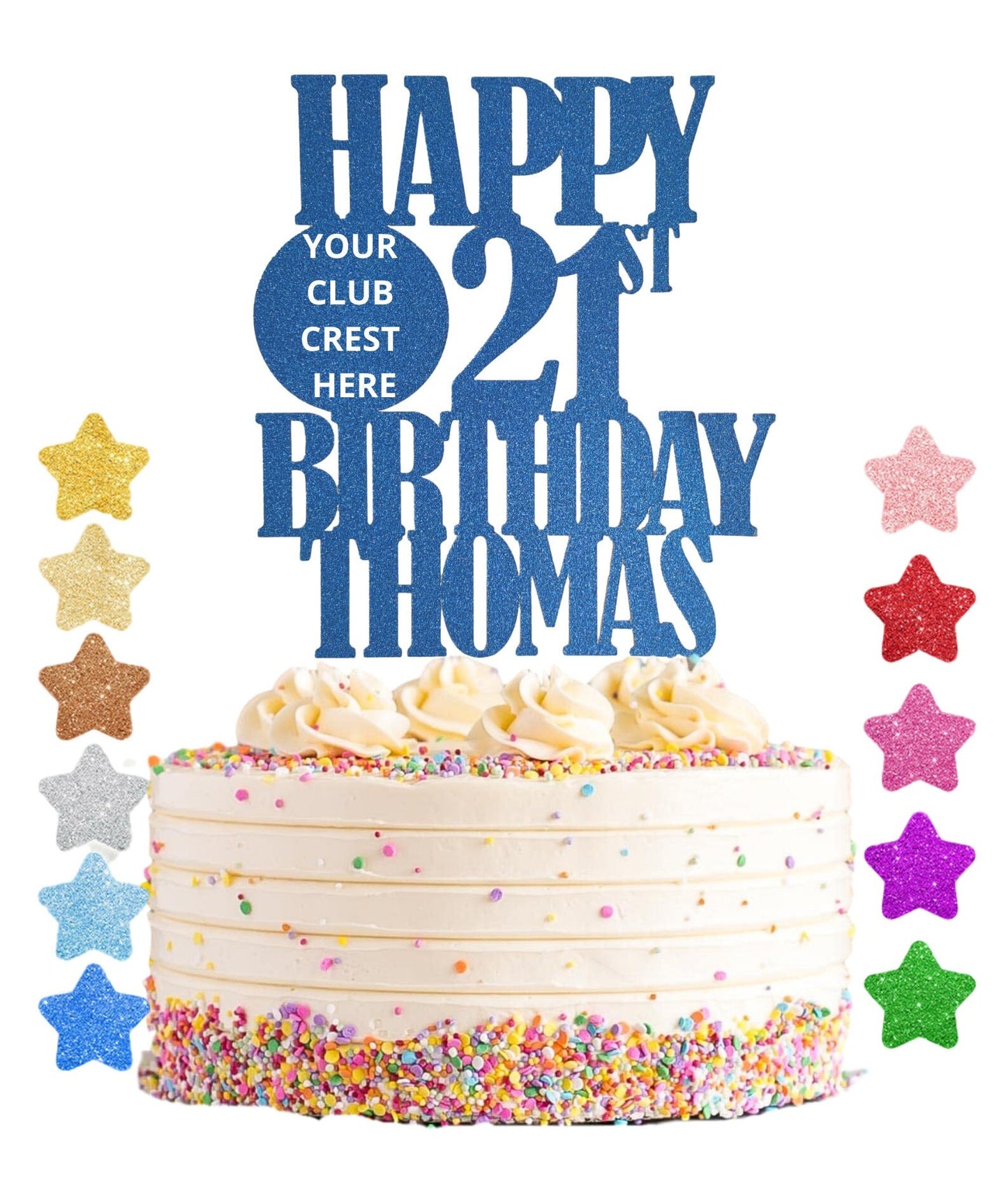 Personalised Football Birthday Cake Topper, Any Club, Any Name and Age, Football cake decoration, Birthday cake , custom cake topper