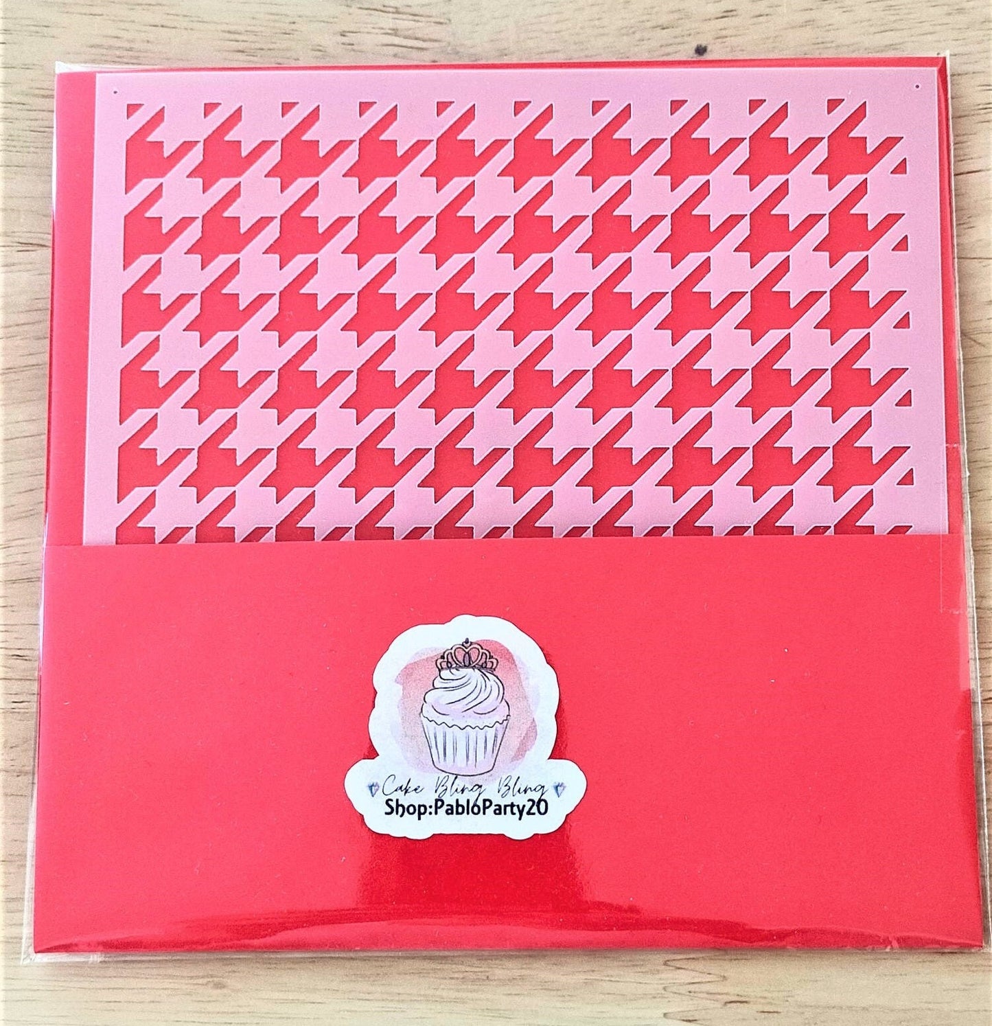 Houndstooth Cake stencil perfect for cake decoration, hounds-tooth pattern, Mylar 190 cake stencil, Reusable stencil for decoration