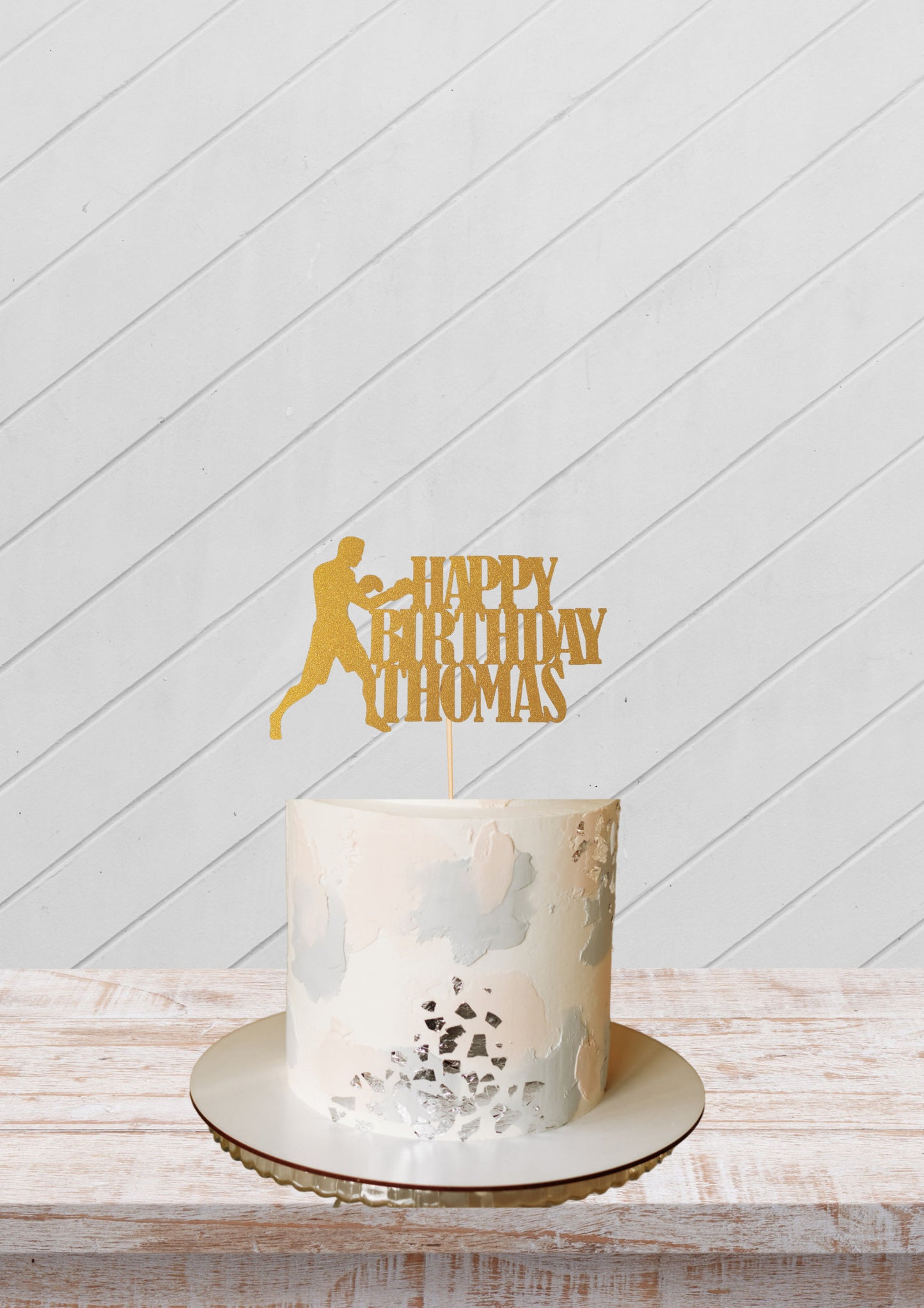 Personalised Boxing cake topper Birthday Party Decoration Boxing Gloves Theme Any Name and Age Cake Decoration