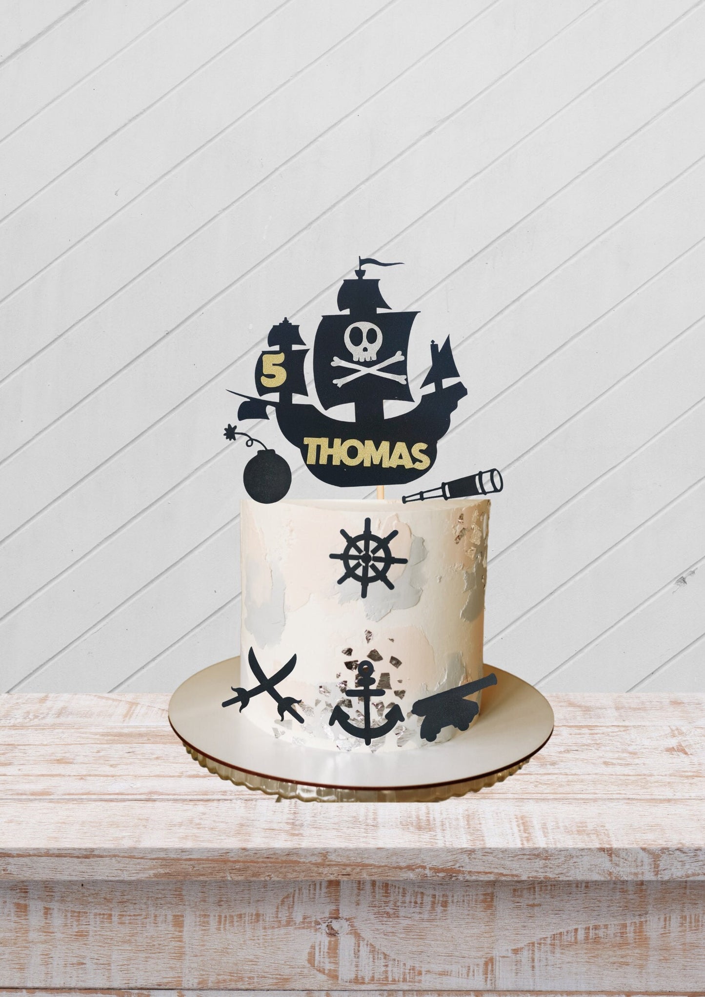 Custom Pirate bundle, pirate cake decoration, Pirate birthday party, pirate cake topper, personalised with any name and age