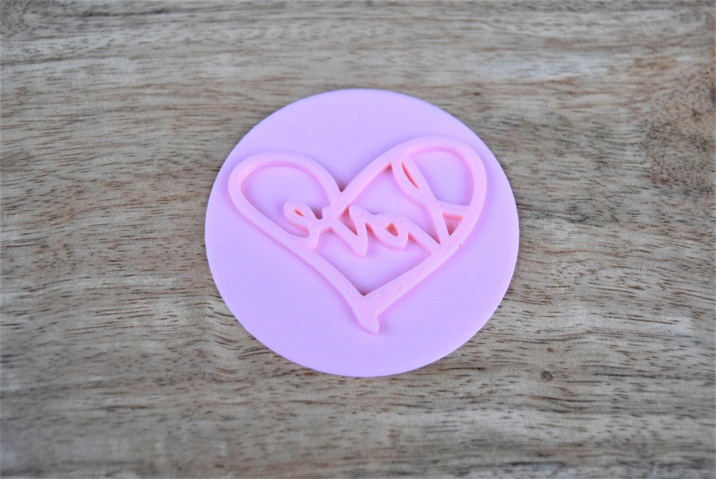 Love valentines fondant stamp topper, cookie stamp embosser