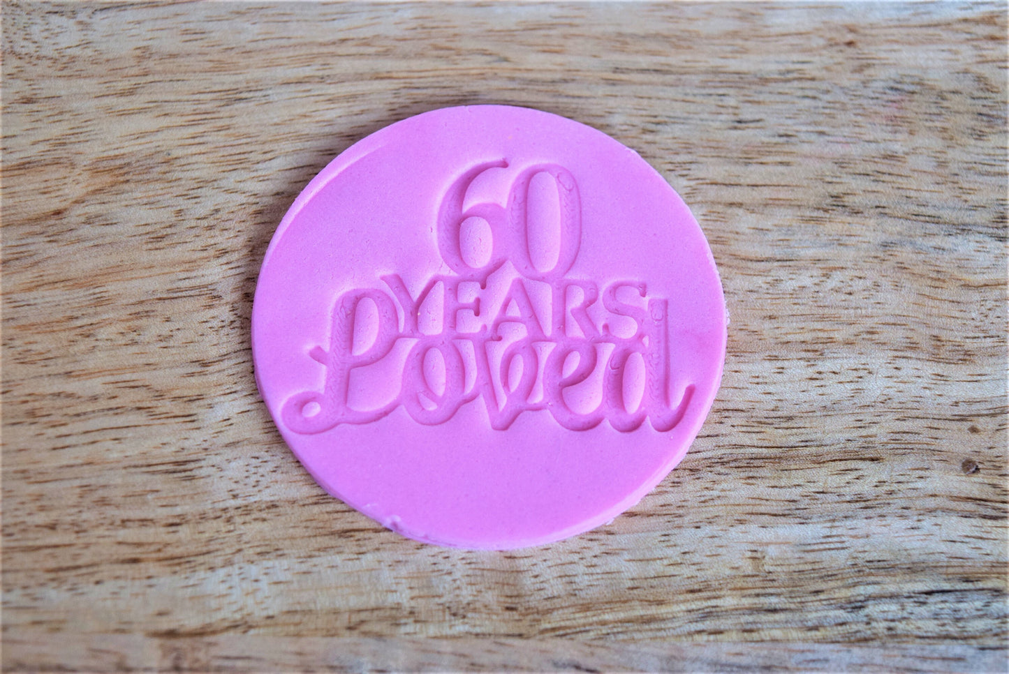 60th Birthday Cookie Stamp Cupcake decorating accessory Fondant stamp Sweet box embellishment Cookie decorating tool