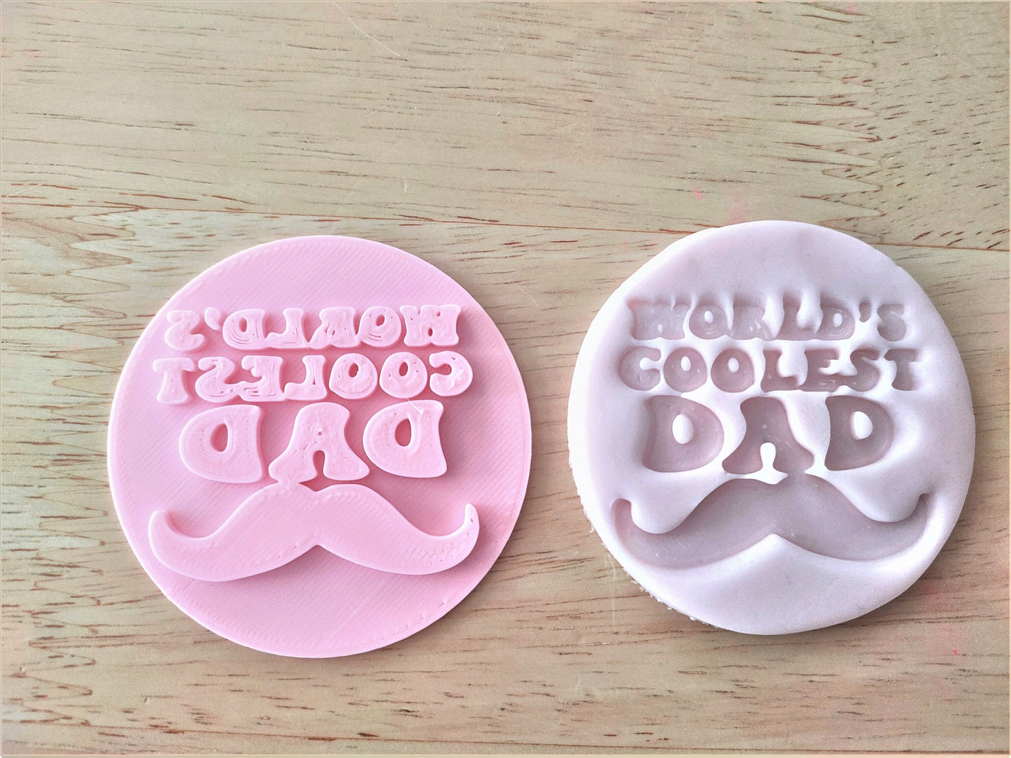 Coolest dad fondant embosser, father's day cupcake icing topper stamp perfect for the cake and sweet decoration