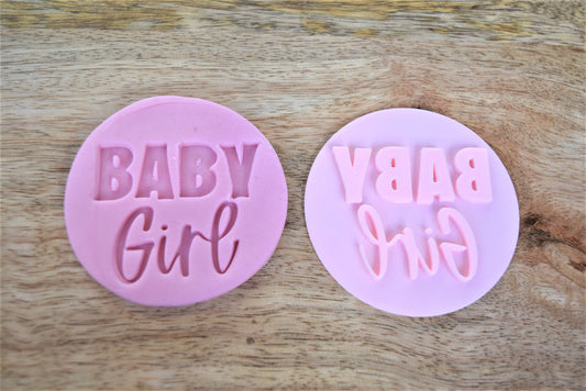 Baby Girl cookie embosser decoration tool cupcake topper design baby review fondant stamp embellishment cookie impression tool