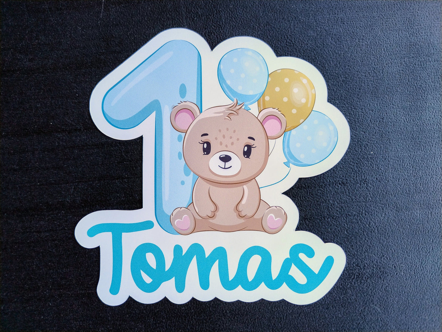 Custom First cake topper, bear cake topper, Birthday cake topper, 2 and 3 cake topper, Personalised cake topper