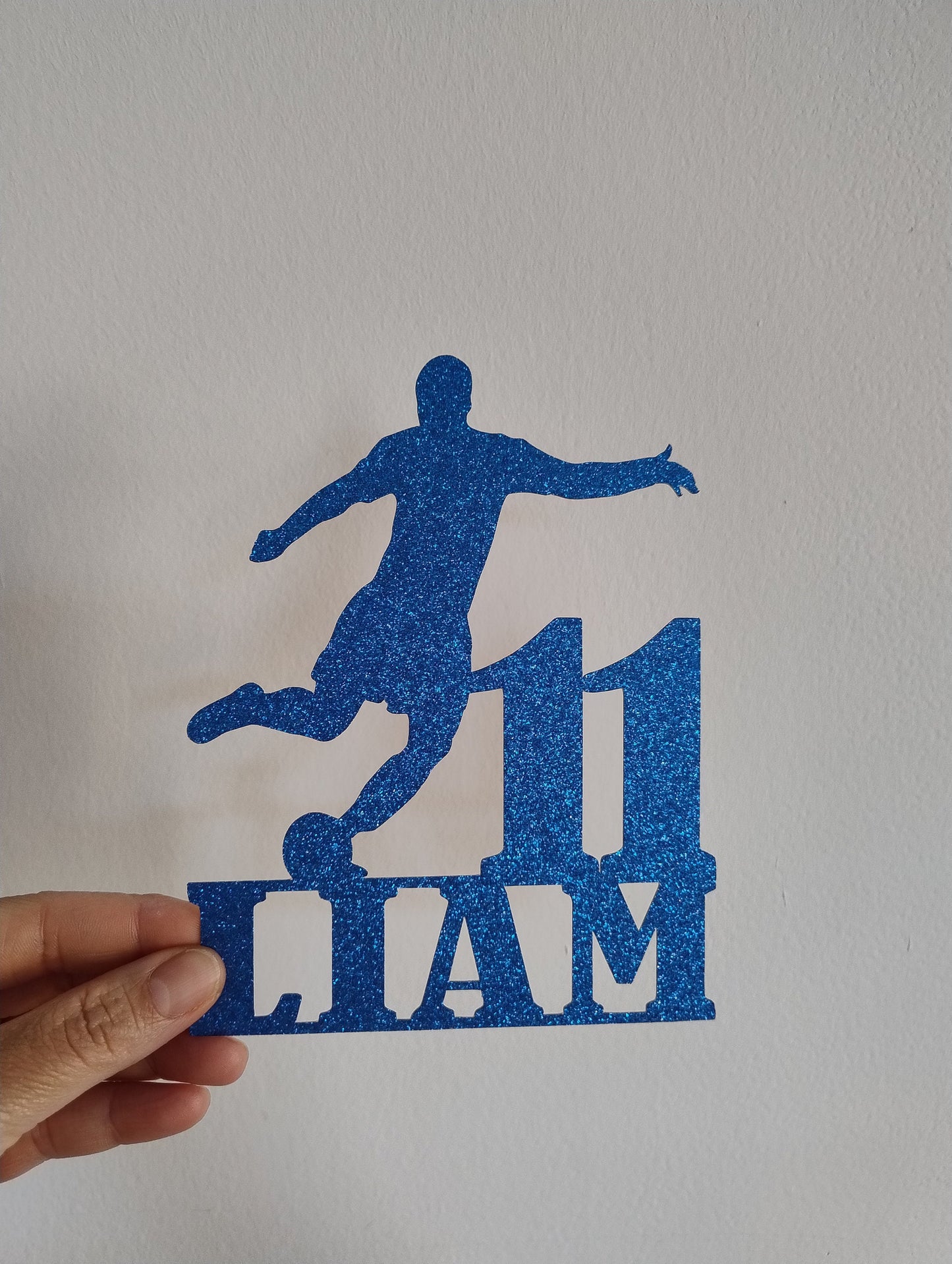 Football cake topper custom sign top cake decoration Footballer embellishment personalised name topper football party theme