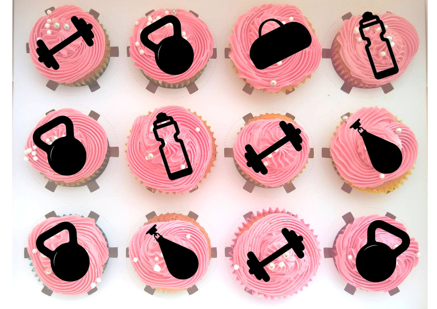 Gym cupcake topper, cupcake toppers, fitness themed party, gym cupcake topper, Weightlifting cupcake , dumbbells topper, cupcake decoration