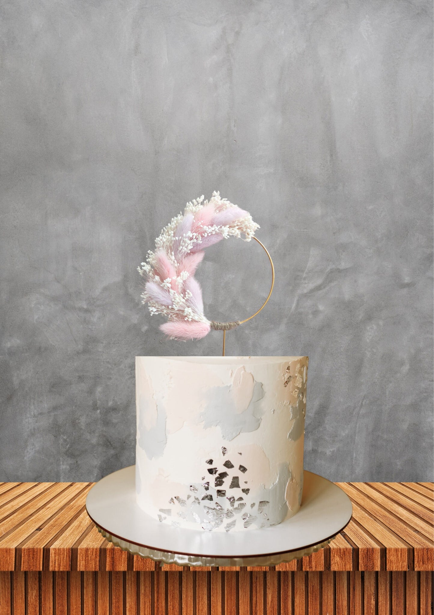 Boho Blooms Cake Topper floral Birthday Decor Flowers Bunny Tails Centerpiece Party Hoop Decoration Dried flower cake embellishments