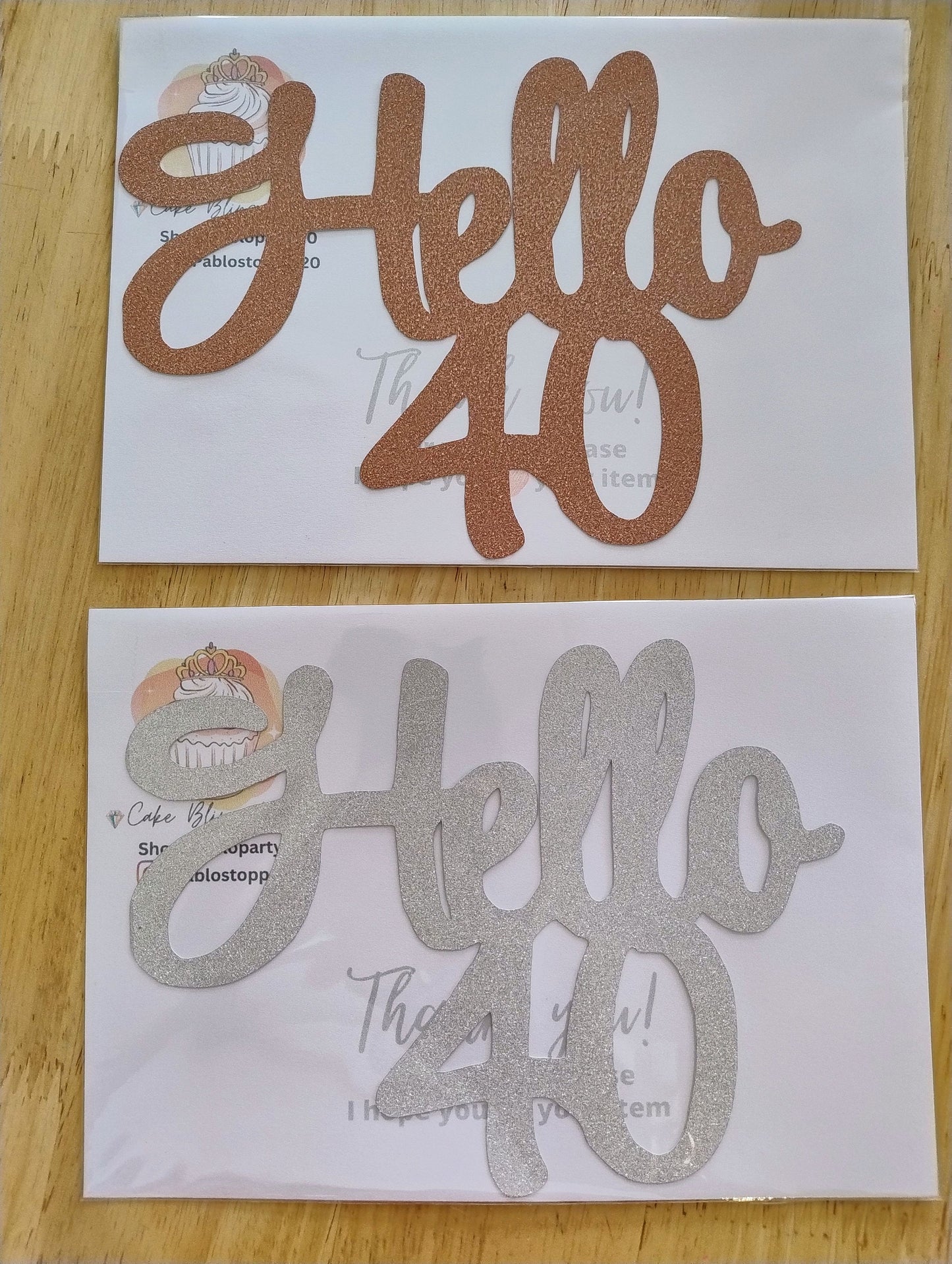 Hello 40 Glitter cake topper, 40th Birthday Cake Topper, 40th Birthday Cake Topper, Birthday Cake, Celebration, Glitter Cake Topper