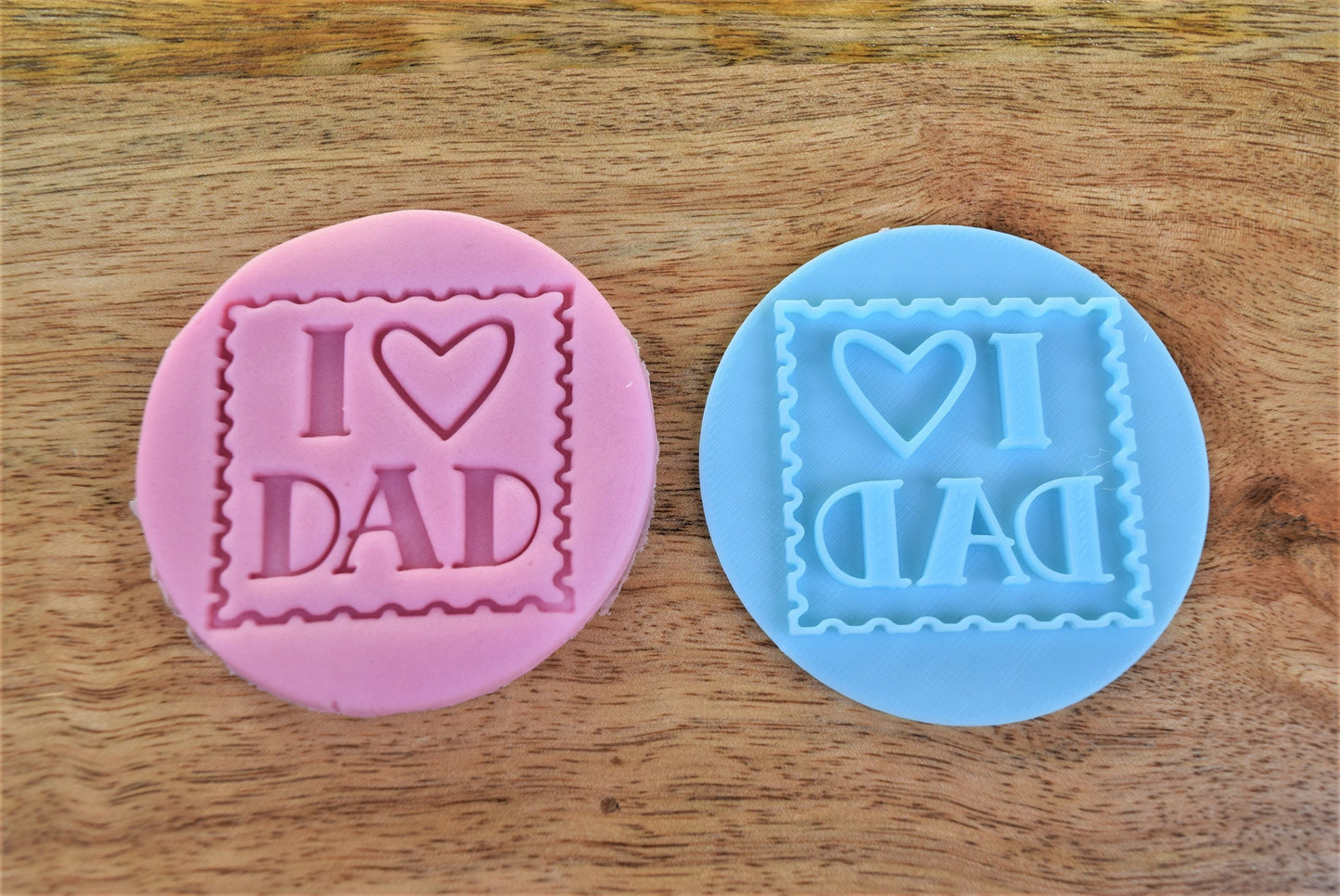 I love Dad fondant stamp embosser perfect for cookie and sweets box decoration, father's day cupcake stamp