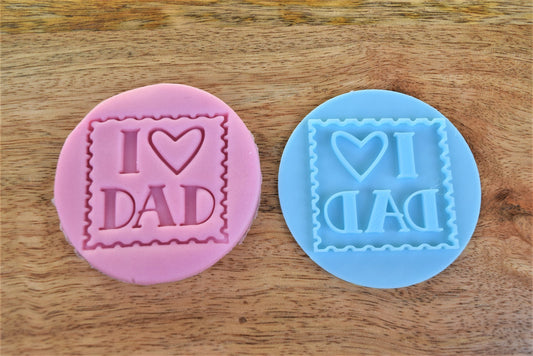 I love Dad fondant stamp embosser perfect for cookie and sweets box decoration, father's day cupcake stamp