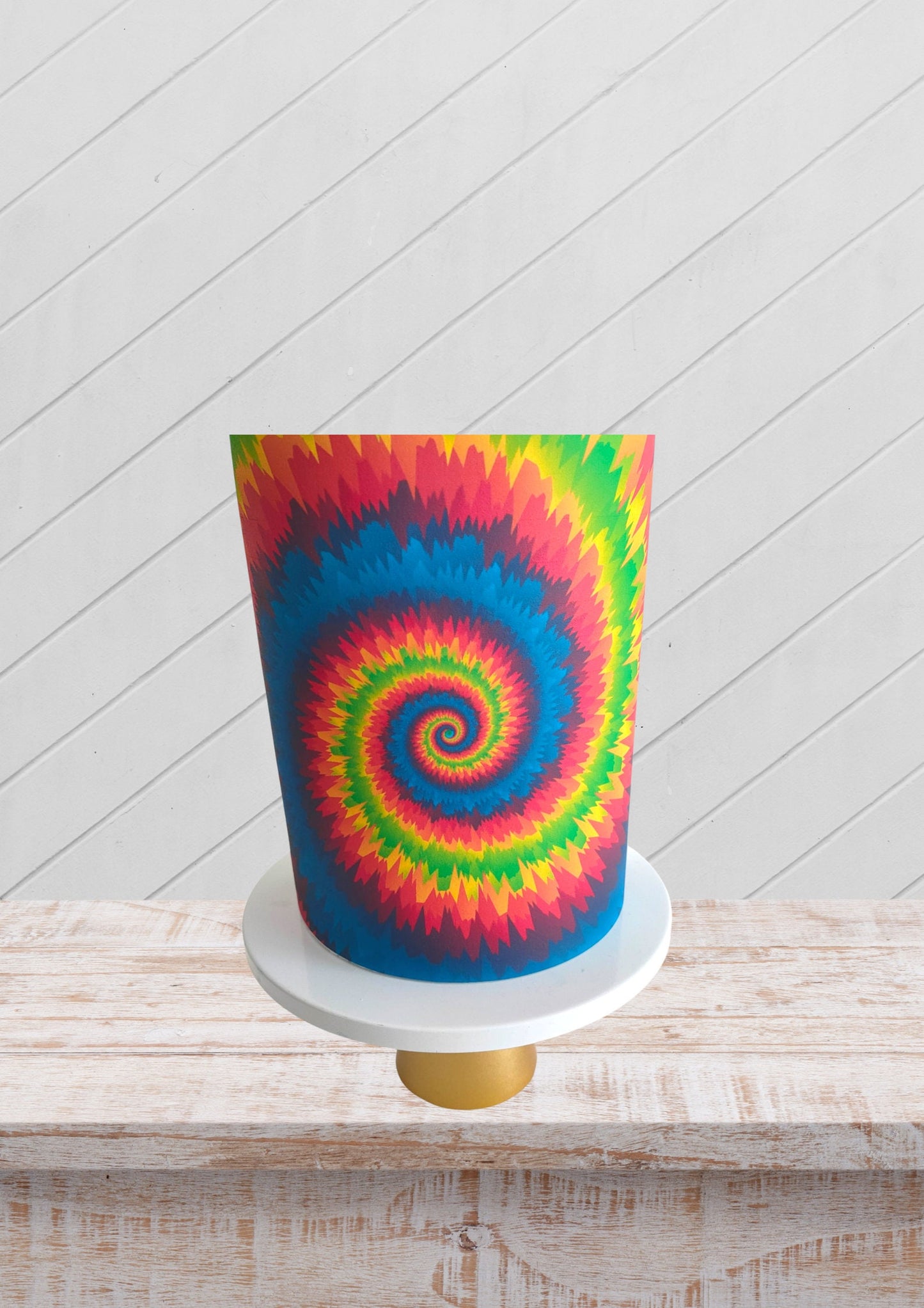 Bright Tie Dye cake wrap, edible cake decoration, edible image, icing sheet, edible decoration