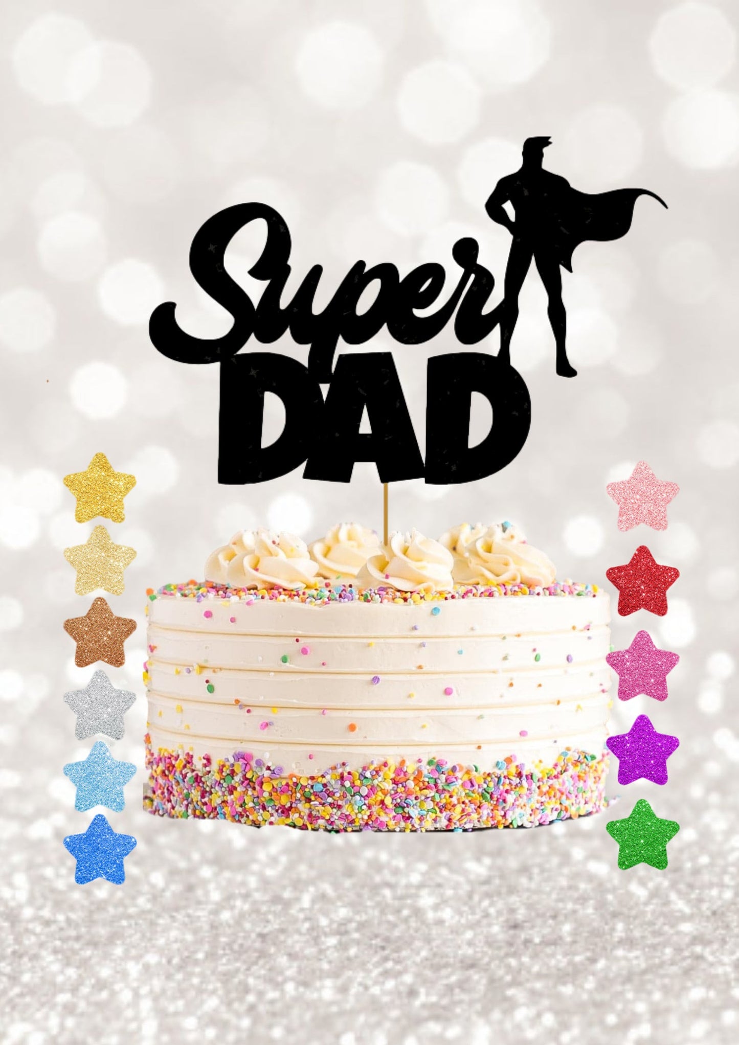 Super Dad cake topper, cake decoration, Happy Birthday Sign, special birthday dad, hero theme cake, enhance the theme of the cake