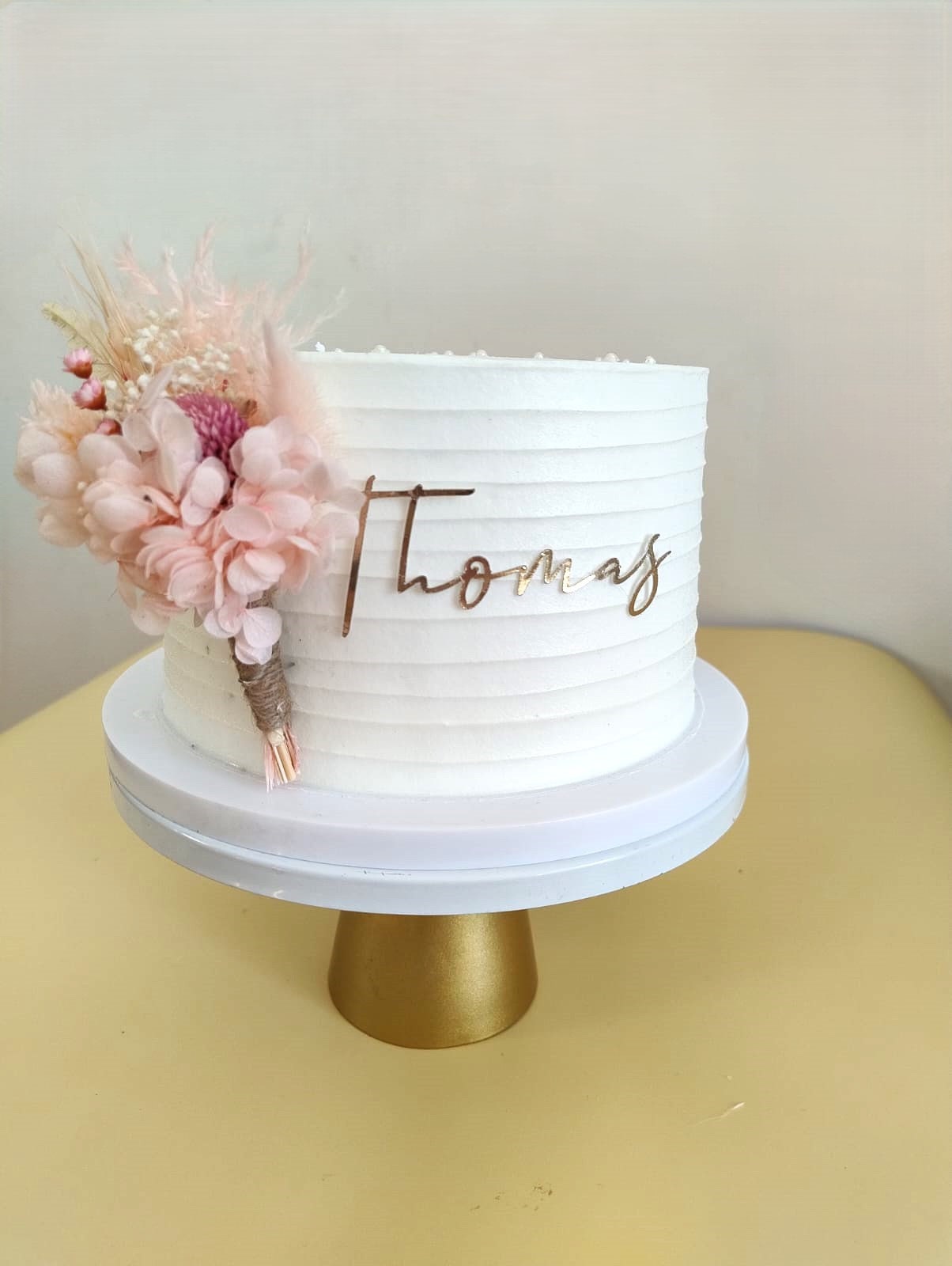 Dried flower cake topper personalised charm name cake centerpiece embellishment cake decoration