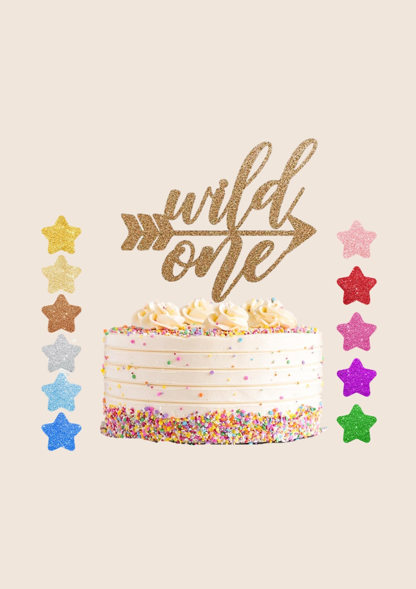 Wild One Cake Topper First Birthday Party 1st - First birthday cake invitation, Glitter Wild one, One cake topper, first birthday