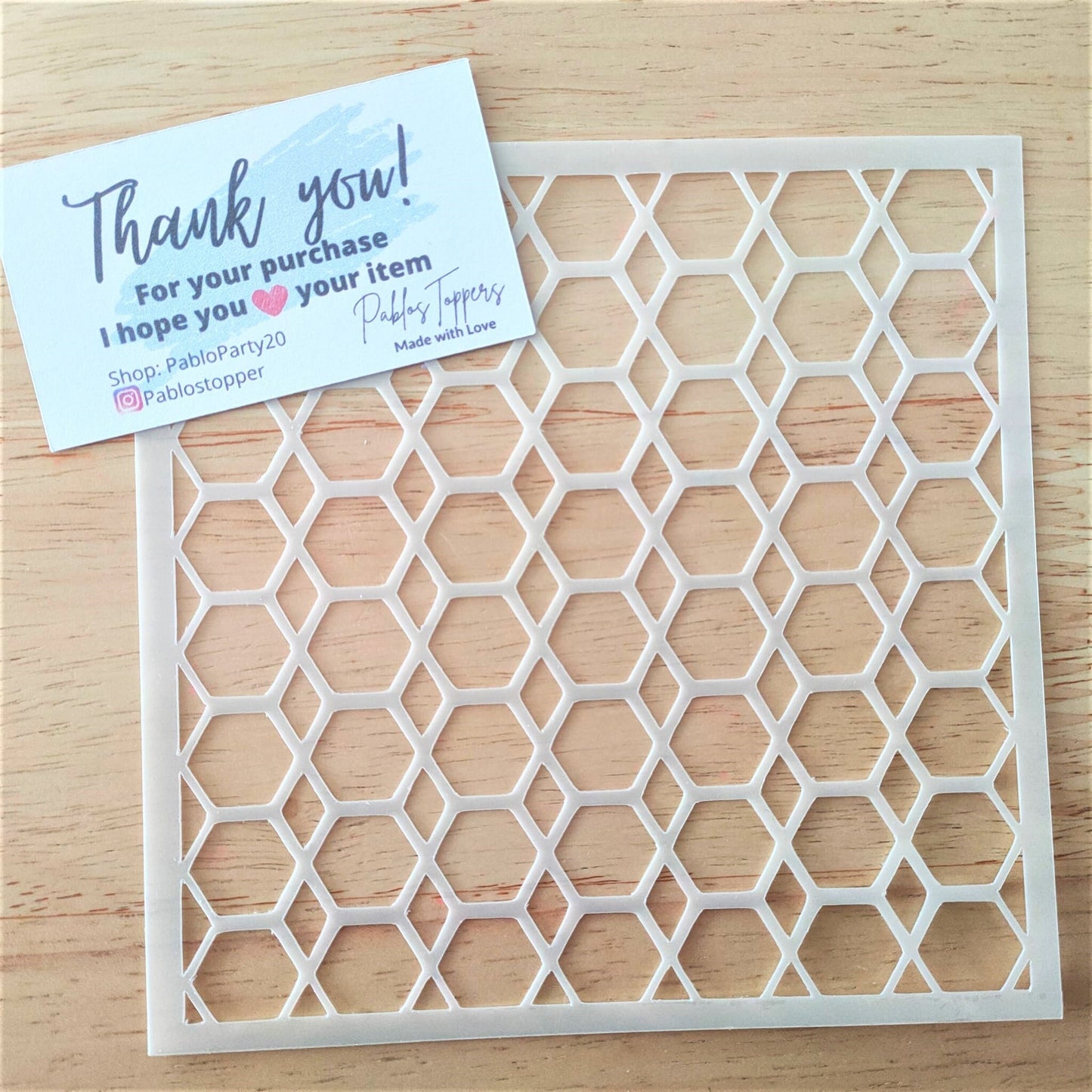 Honeycomb Cake Stencil Hexagon Pattern Mylar 190 Micron Reusable Stencil Cake Decoration Fondant Icing Template Baking Tool Cookie