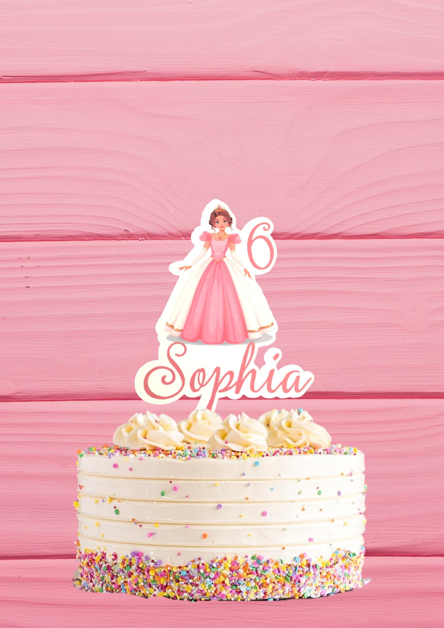 Custom Princess Cake Topper Personalised Birthday Cake Topper Any Name Any Age Princess Party Theme Decoration