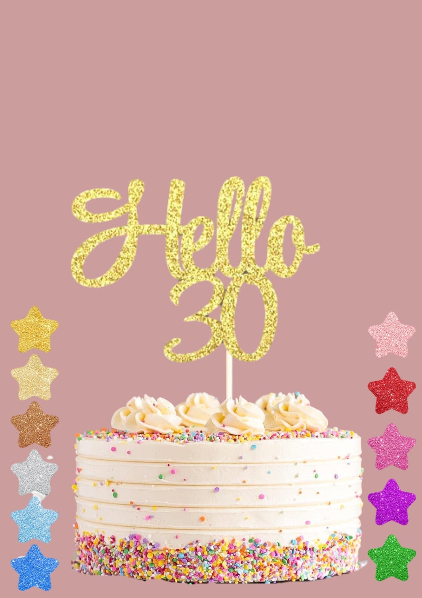 30 Cake Topper Birthday Cake decoration party celebration 30th sign cake embellishment Birthday party cake ornament