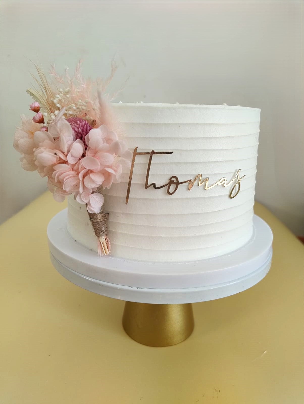 Dried flower cake topper personalised charm name cake centerpiece embellishment cake decoration