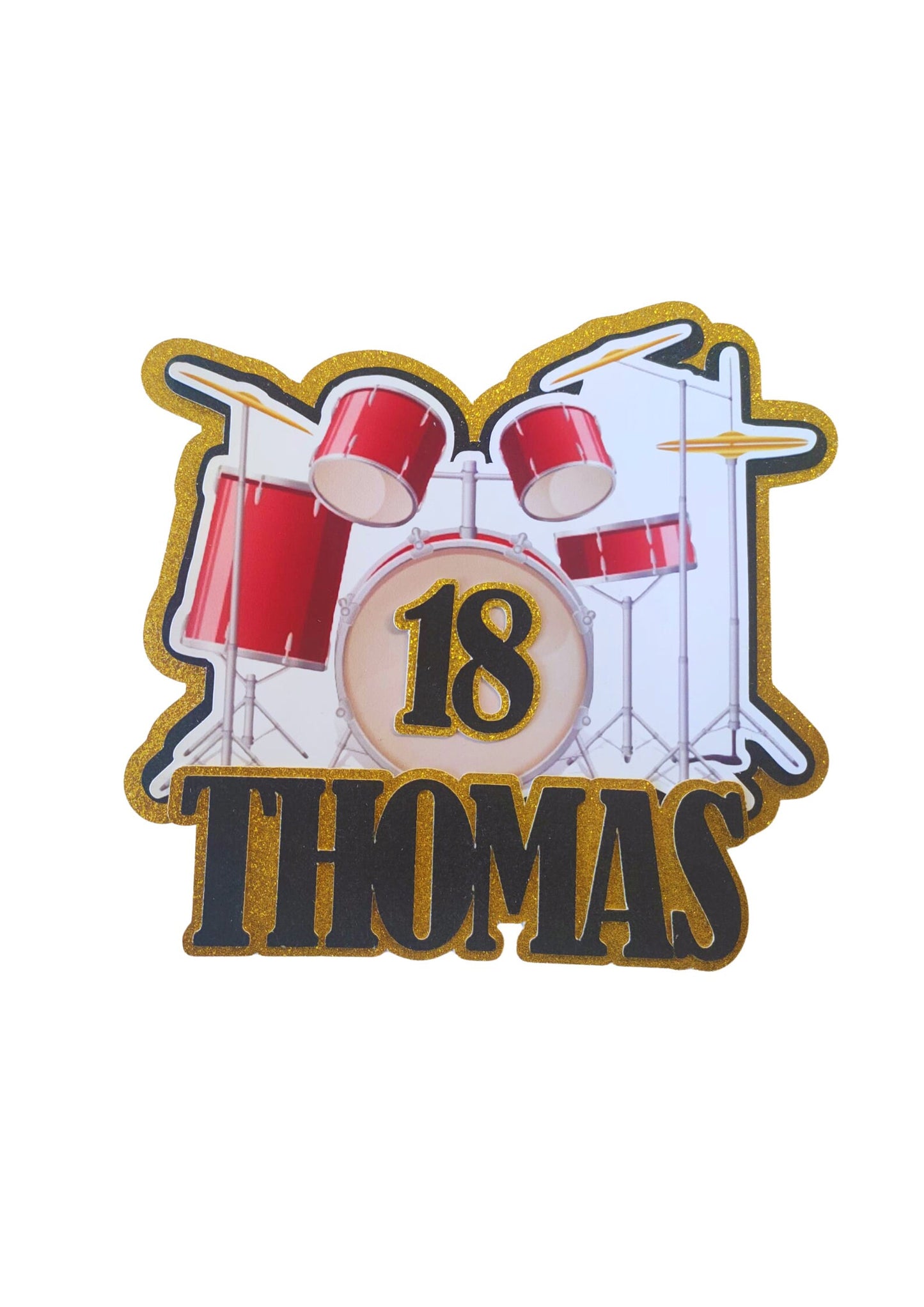 Custom Drum Cake Topper Musician Birthday Decoration Personalized Music Theme Party Décor Musical Celebration Centrepiece