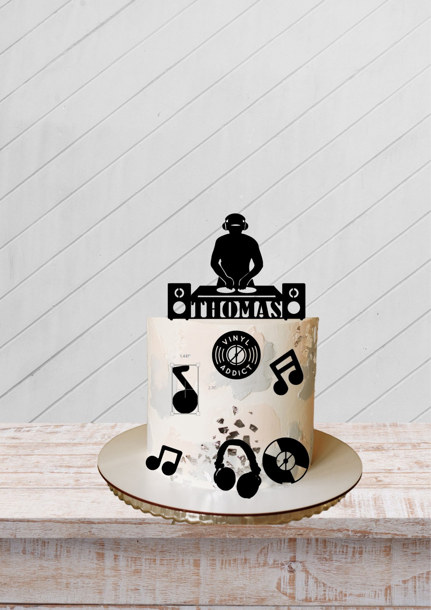 Custom DJ bundle Cake Topper, Music Disc, Musician Night Club Disco, Party Music Birthday, birthday cake decoration, DJ decoration