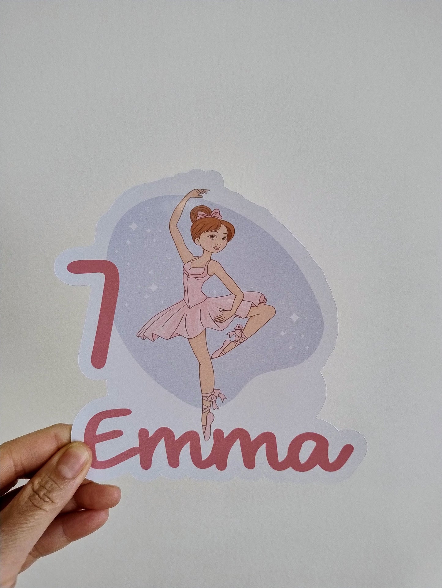 Custom Ballerina cake topper, personalised cake topper, birthday cake topper with any name and age, Ballerina cake and party theme