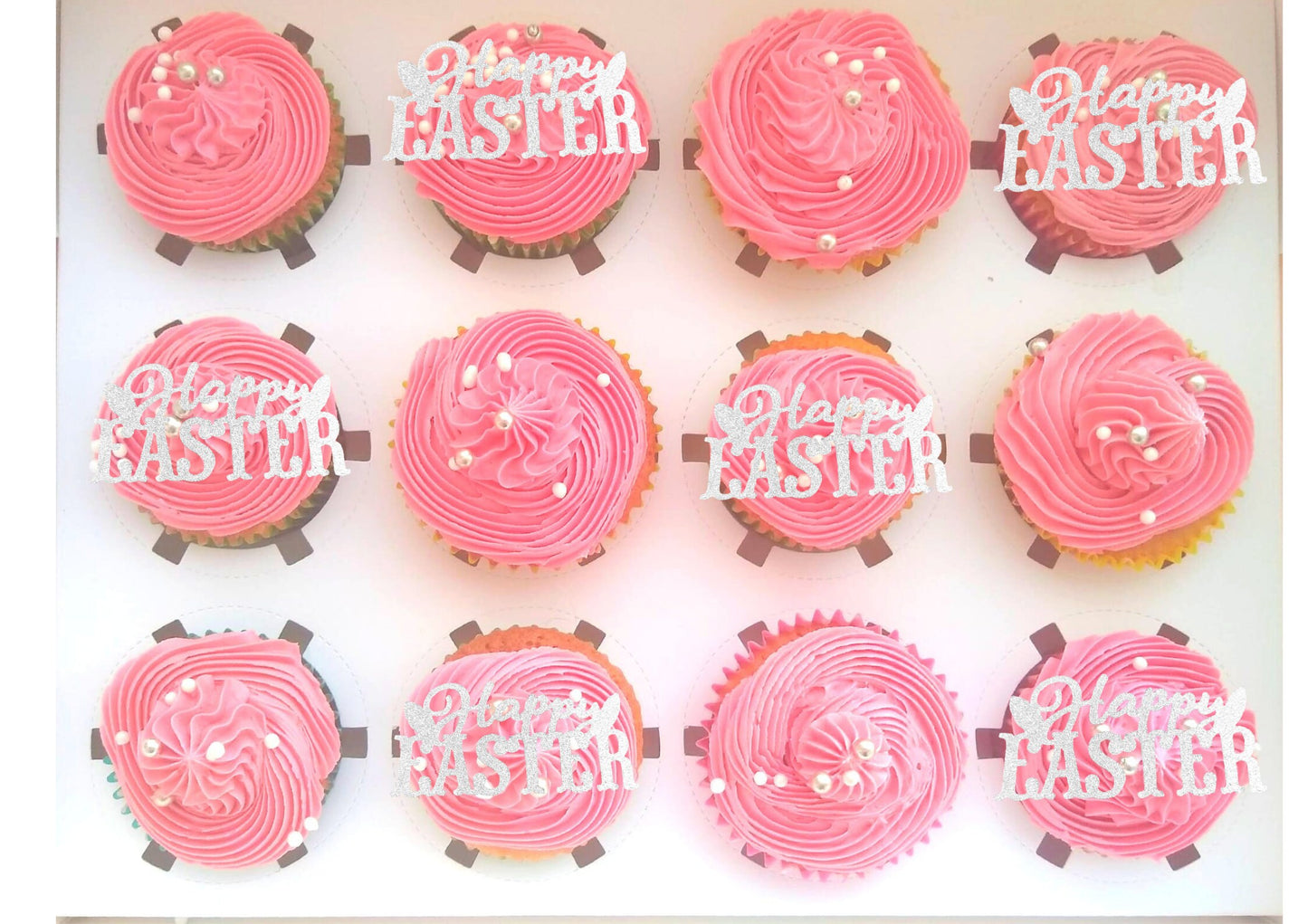 Bunny and egg Easter cupcake topper, happy Eater cupcake topper, Easter cupcake decor