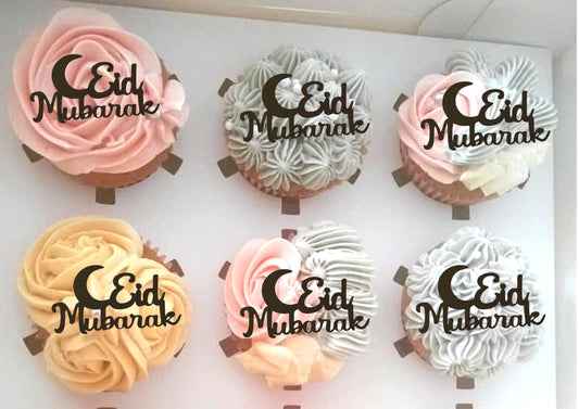 Glitter Eid Mubarak Cupcake Topper Elegant Festive Eid Celebration Decoration Party Accessory bakery cupcake