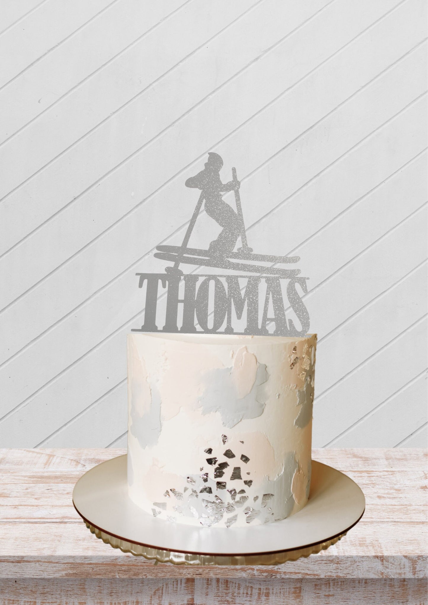 Personalised Skiing Skier cake topper, birthday cake topper and cake decoration with any name