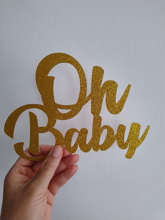 Oh Baby Cake Topper Celebration Party Decoration baby shower Gender Reveal sign cake decoration, birthday essential decor gender review