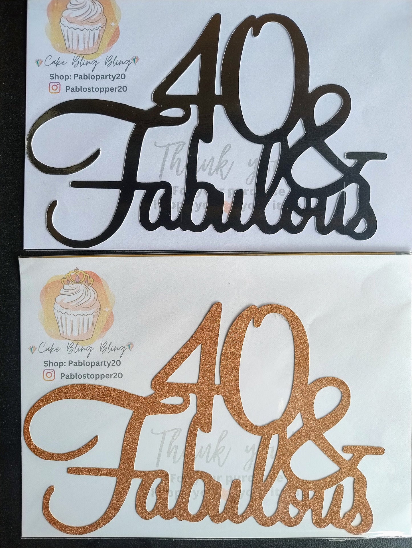 40 Fabulous glitter cake topper for cake decoration and special party with birthday cake topper