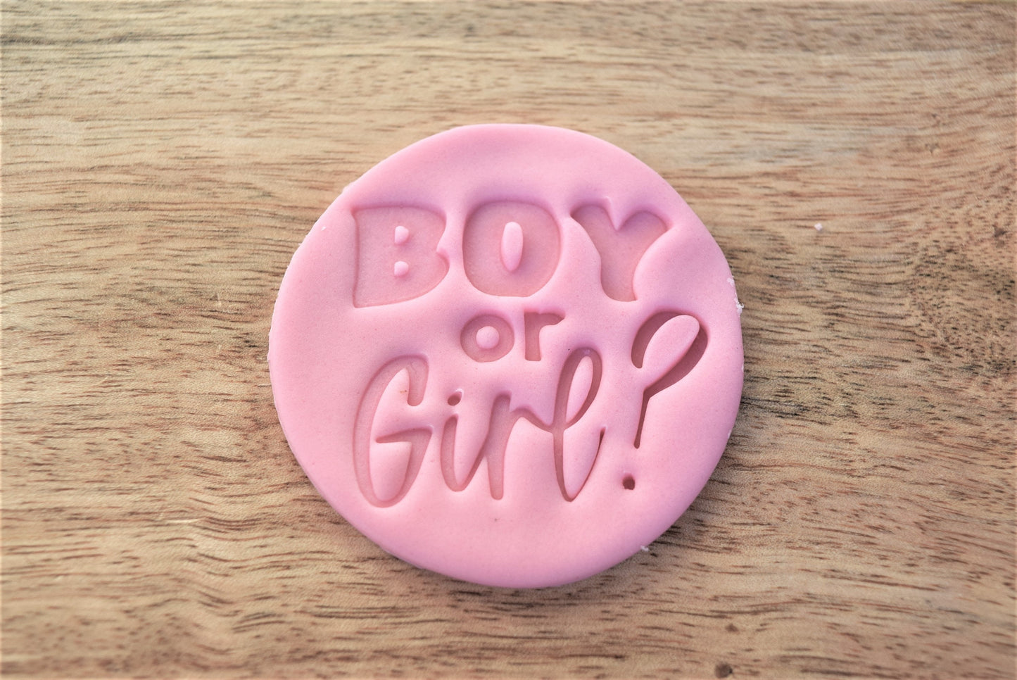 Boy or Girl cookie fondant stamp, gender reveal decorations