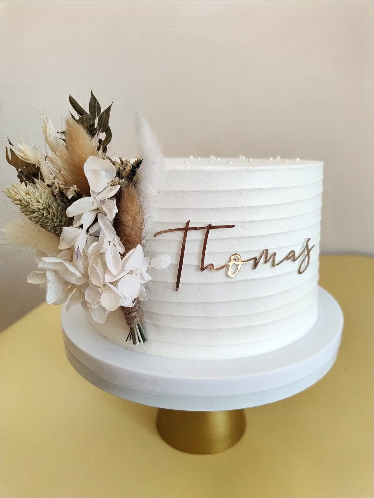 Dried flower cake decoration personalised charm cake centrepiece flower cake topper embellishment engagement cake charm