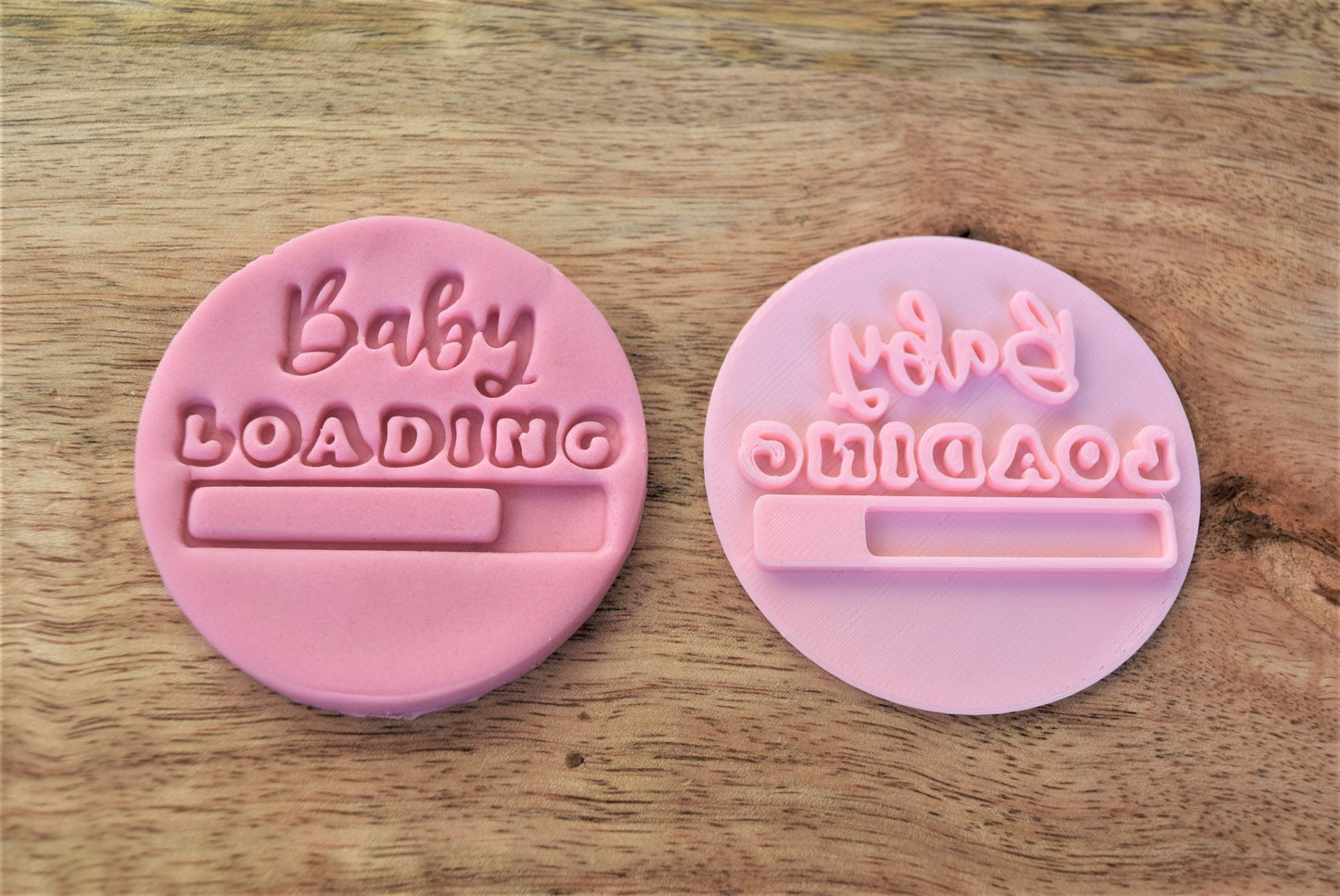 Baby loading cookie stamp, cupcake edible decoration with fondant stamp perfect for cake decoration, baby shower cookie stamp