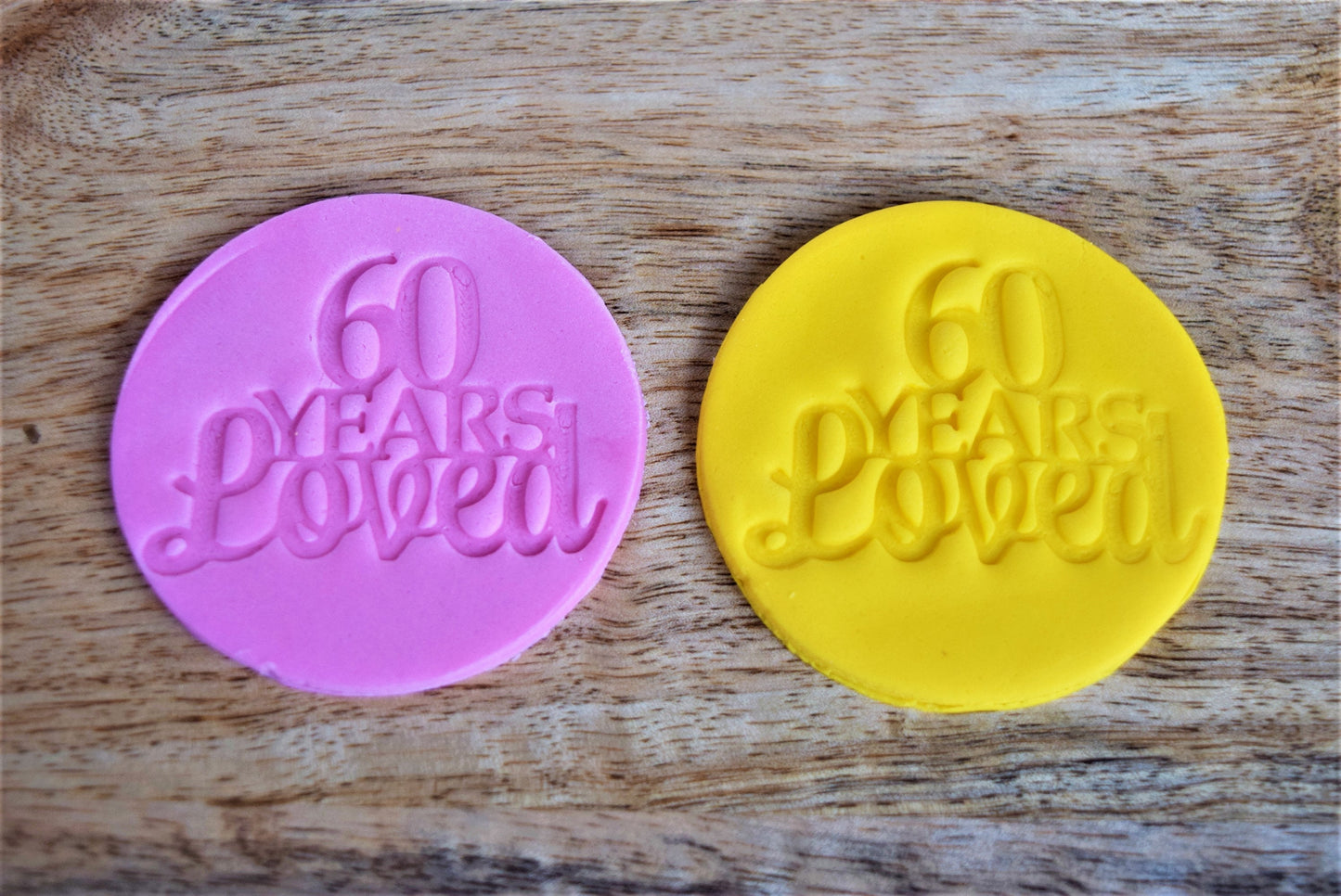 60th Birthday Cookie Stamp Cupcake decorating accessory Fondant stamp Sweet box embellishment Cookie decorating tool