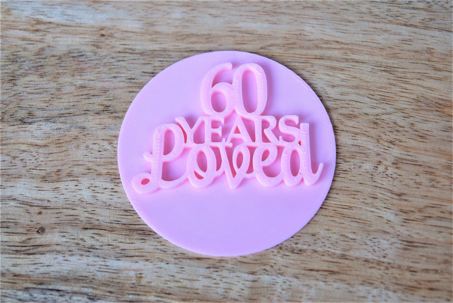 60th Birthday Cookie Stamp Cupcake decorating accessory Fondant stamp Sweet box embellishment Cookie decorating tool