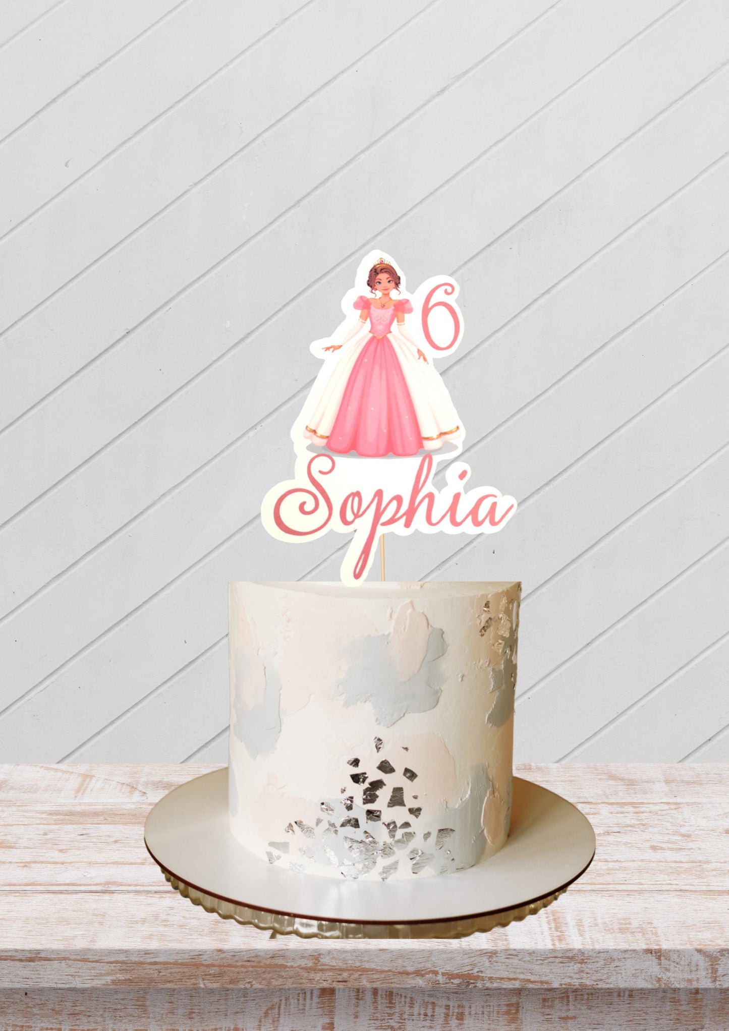 Custom Princess Cake Topper Personalised Birthday Cake Topper Any Name Any Age Princess Party Theme Decoration