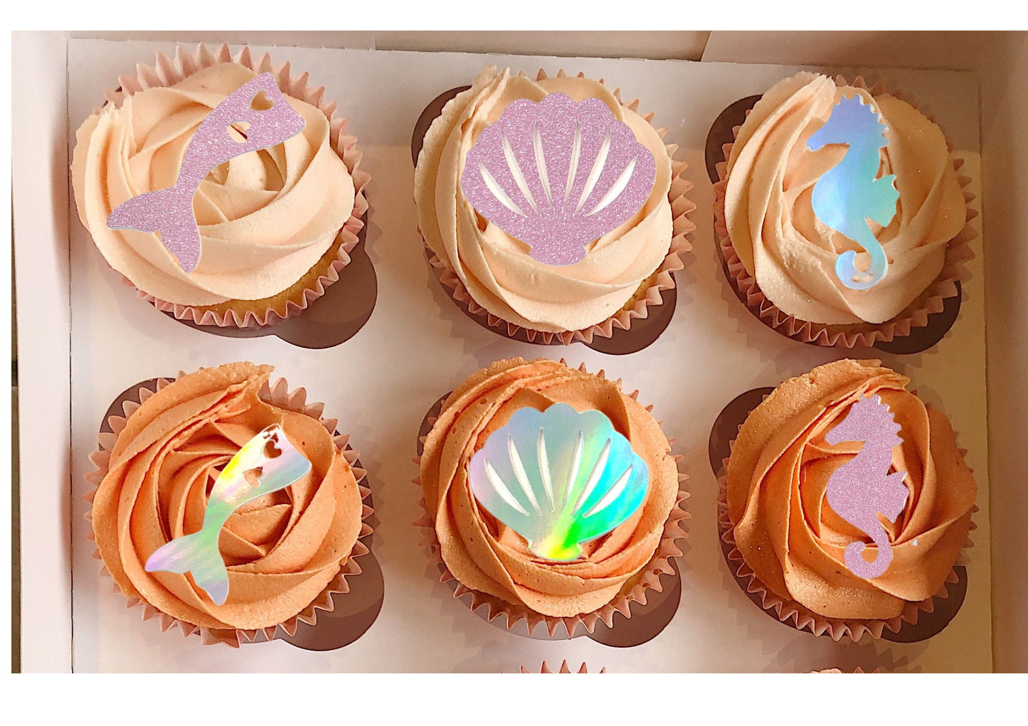 Mermaid cupcake toppers decoration Mermaid Tail Cupcake Picks Magical Ocean Theme Party Decoration mermaid birthday party tail cupcake