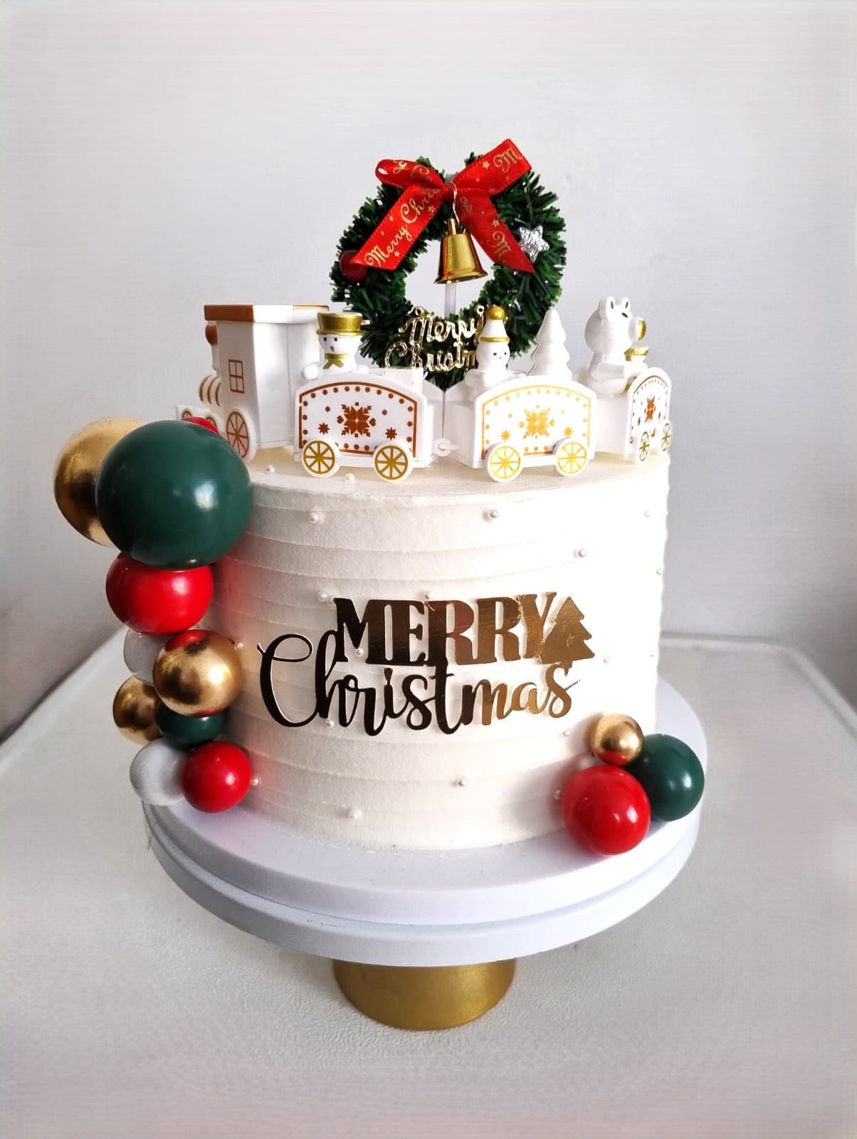 Christmas cake decoration Bundle cake topper holiday Cake Charm Christmas Balls Christmas Train Wreath Tree Topper