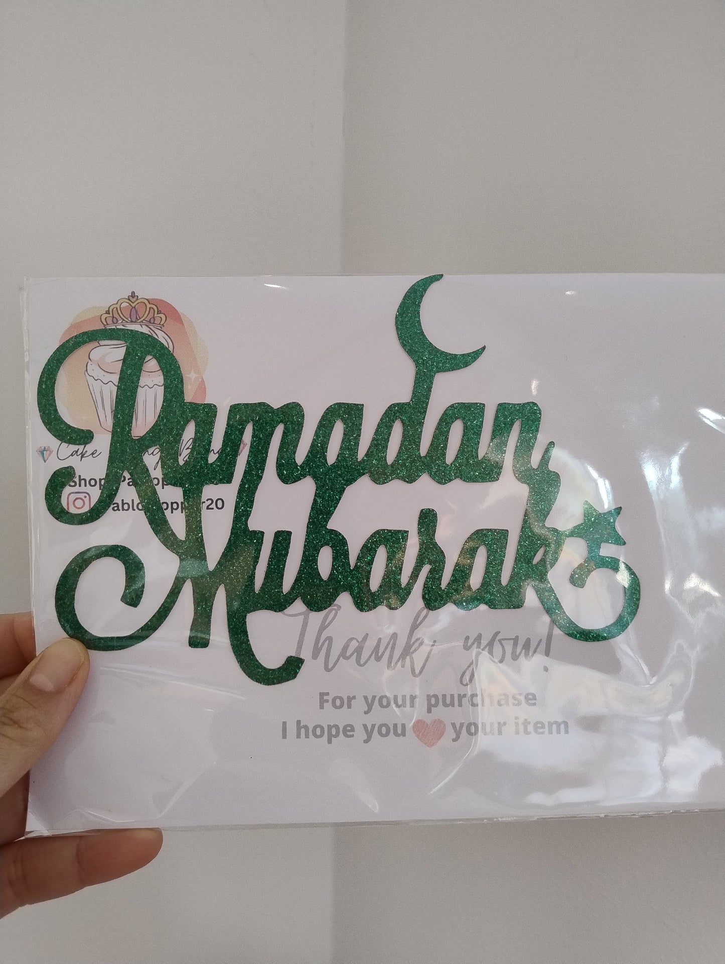 Ramadan Mubarak cake topper, Glitter happy Eid, hajj, ramadan,glitter cake topper,Mubarak cake topper,glitter cake topper,Eid party