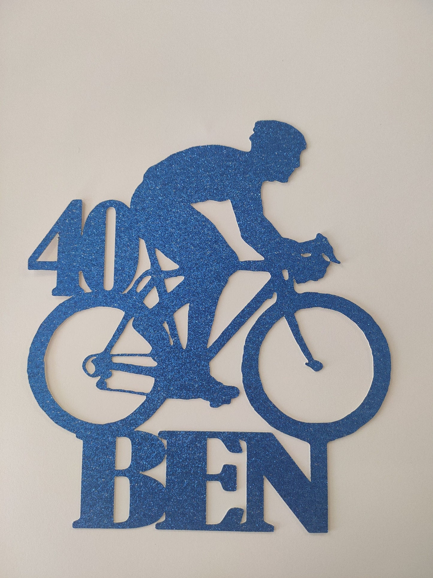 cyclist cake topper, cycle cake topper, birthday cake topper, personalised cake topper