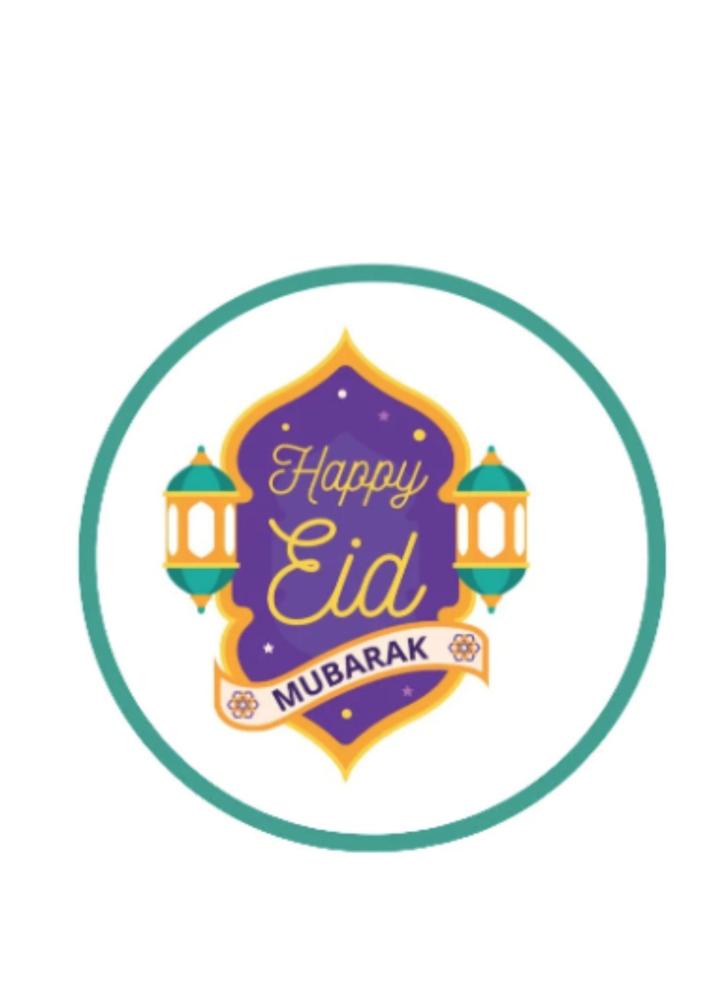 Eid Mubarak Edible Cupcake Topper Happy Eid Cupcake Decoration Festive Baking Supplies Celebration