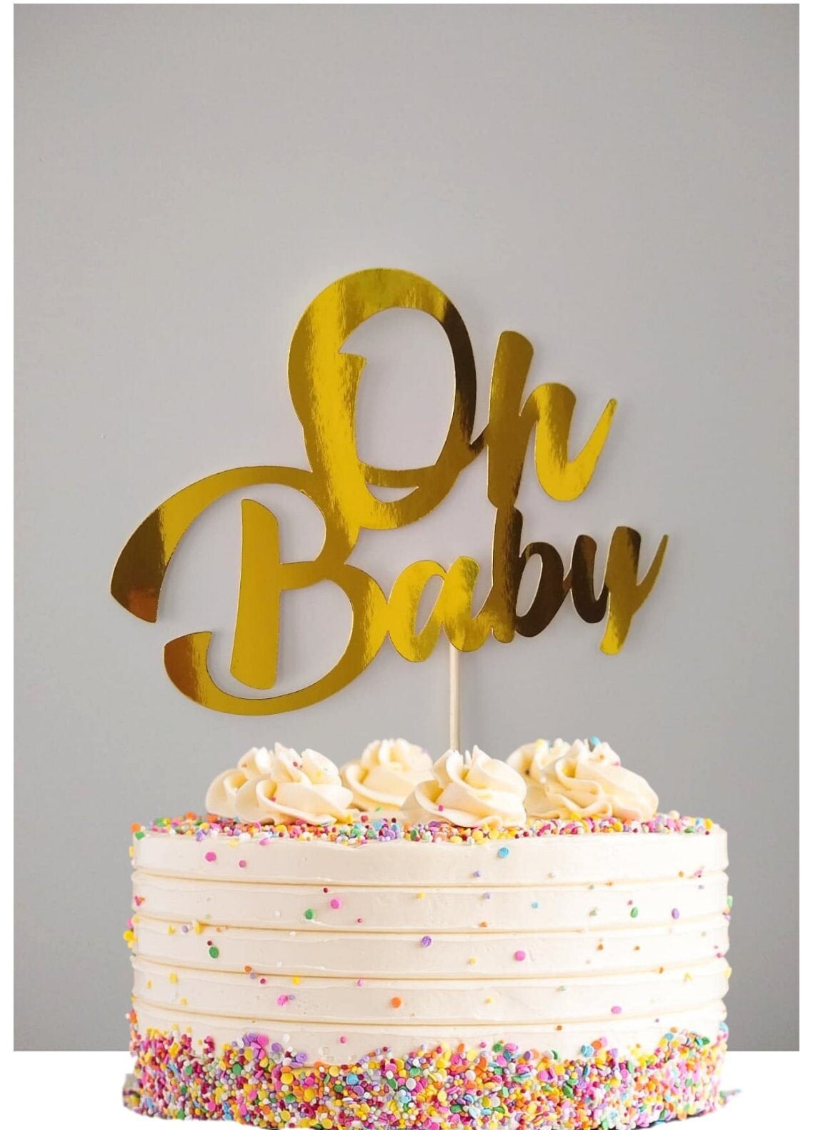 Oh Baby Cake Topper Celebration Party Decoration baby shower Gender Reveal sign cake decoration, birthday essential decor gender review