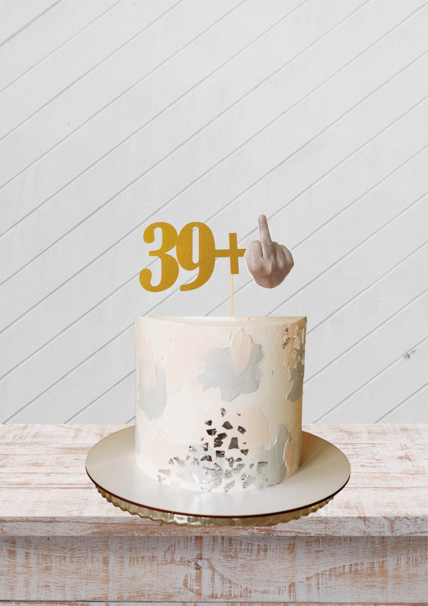 39+middle finger cake topper, 40 birthday celebration, funny birthday party decor