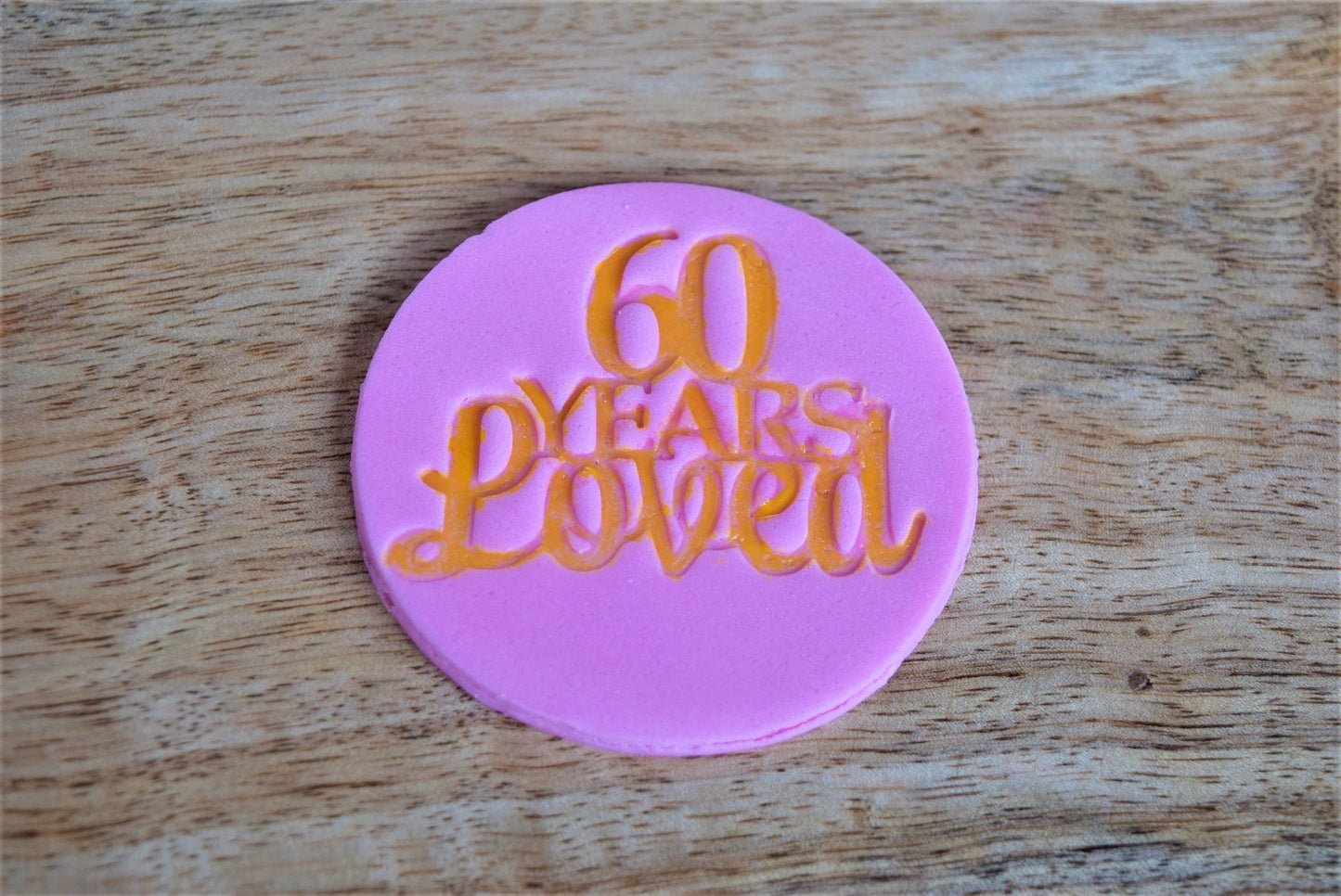 60th Birthday Cookie Stamp Cupcake decorating accessory Fondant stamp Sweet box embellishment Cookie decorating tool