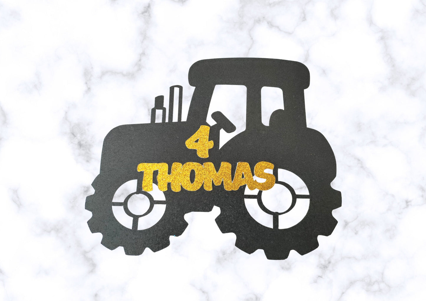 Custom Tractor with any name or age, tractor party birthday, birthday cake topper, personalised cake topper