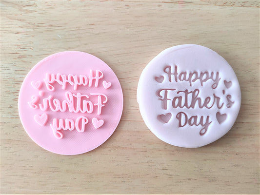 Happy Father Day embosser, cookie icing stamp, fondant embosser, cupcake icing topper decoration, sweet box stamp decor