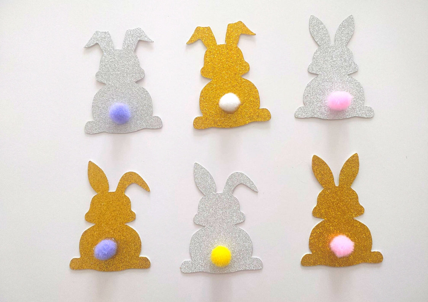 Easter cupcake topper decoration bunny glitter Easter bunnies cake cupcake cookie decoration sign Easter cupcake Handmade Easter toppers