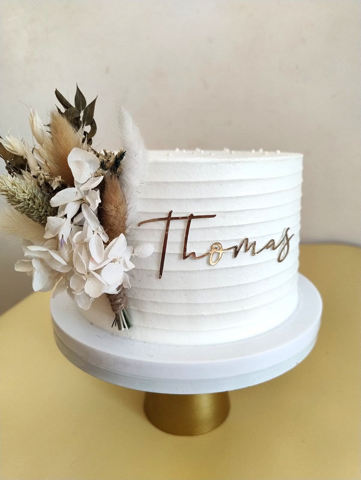 Dried flower cake decoration personalised charm cake centrepiece flower cake topper embellishment engagement cake charm