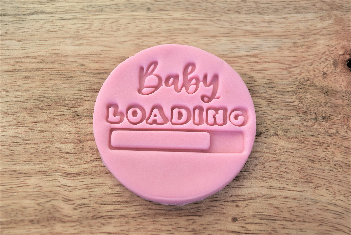 Baby loading cookie stamp, cupcake edible decoration with fondant stamp perfect for cake decoration, baby shower cookie stamp